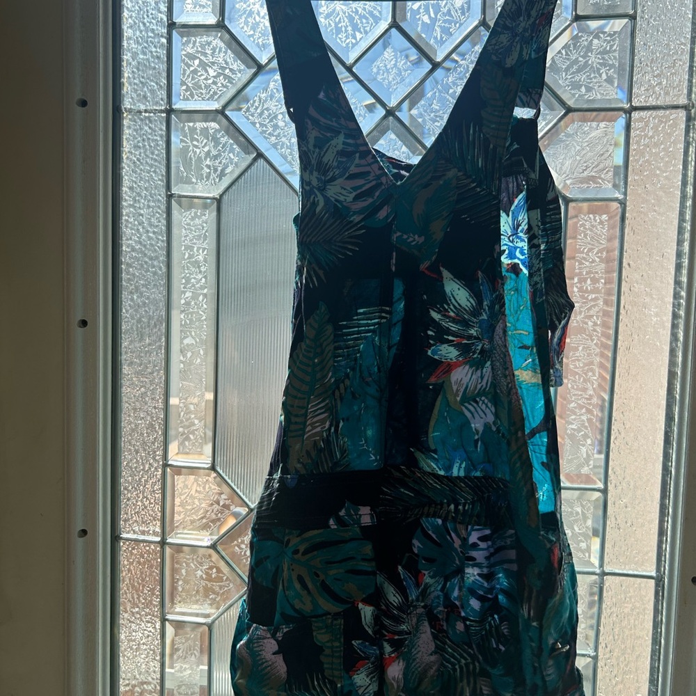 Tropical Print Sleeveless Dress